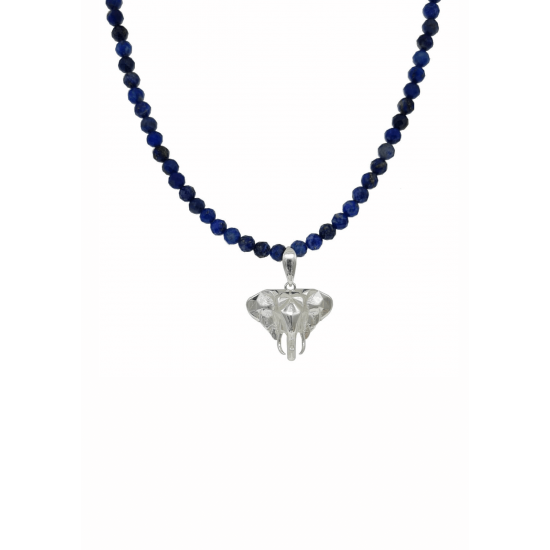 Halskette aus Lapislazuli mit Silberanhänger